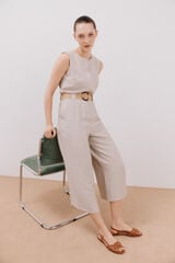 Cortefiel Jumpsuit con cinturón a contraste Arena