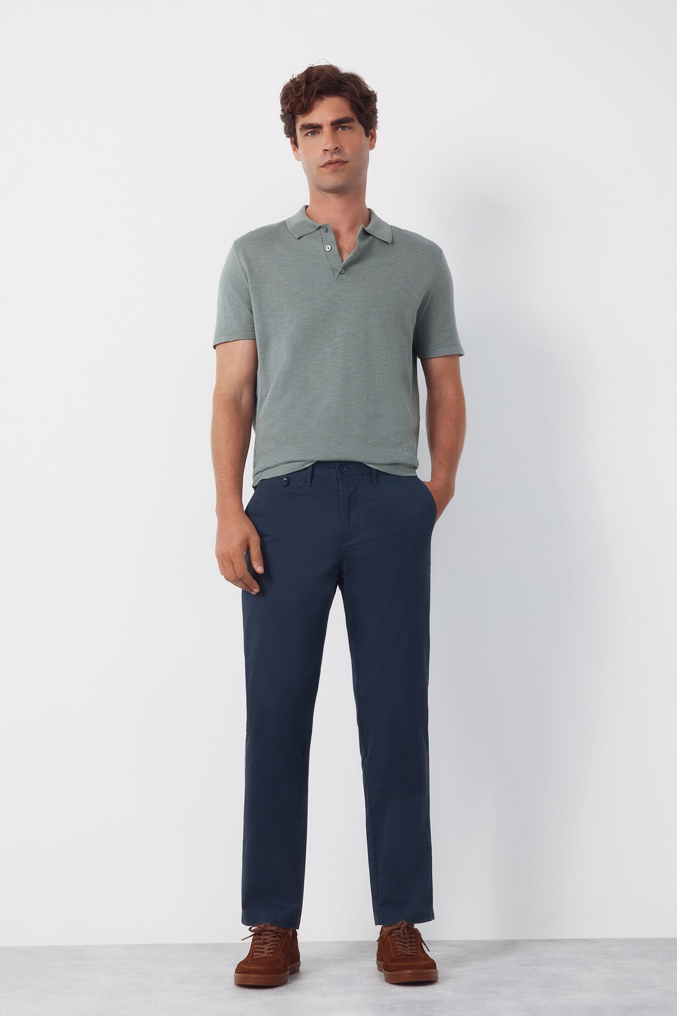 Cortefiel Pantal&oacute;n chino print slim Azul