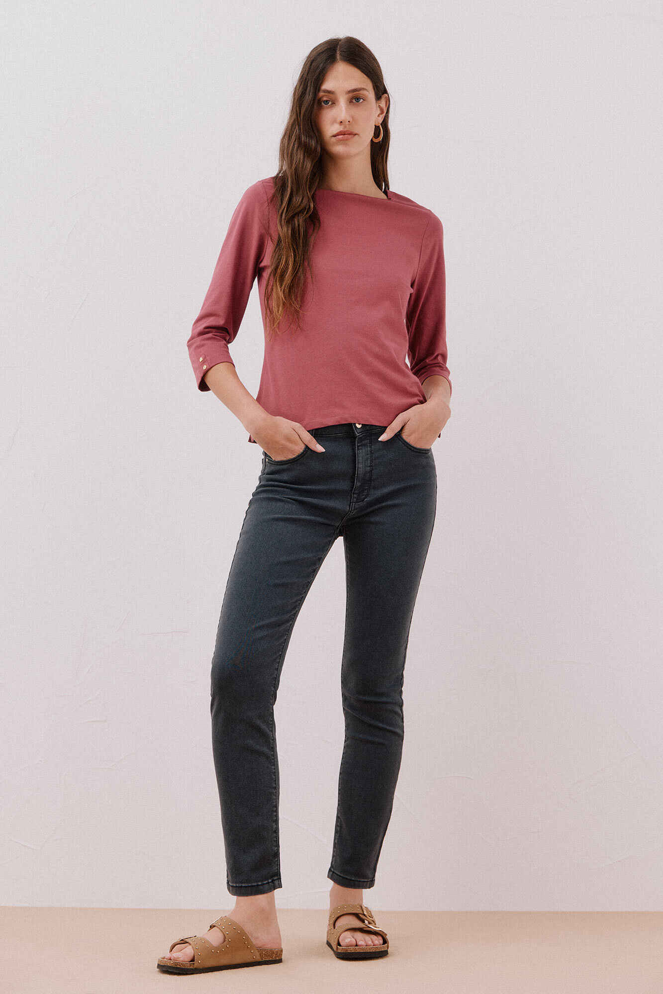 Cortefiel Playera b&aacute;sica barco Rosa