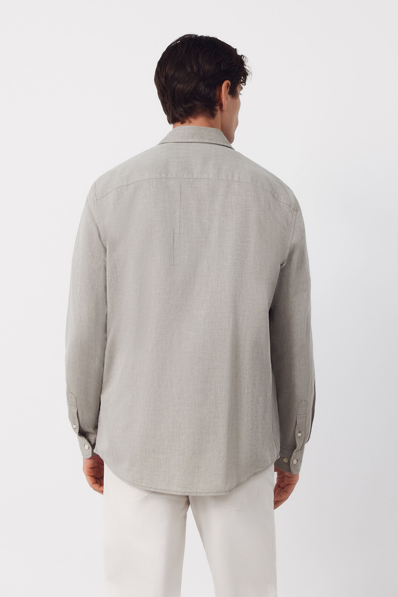 Cortefiel Camisa espiga bolsillos Kaki