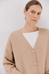 Cortefiel C&aacute;rdigan largo con bolsillos Beige