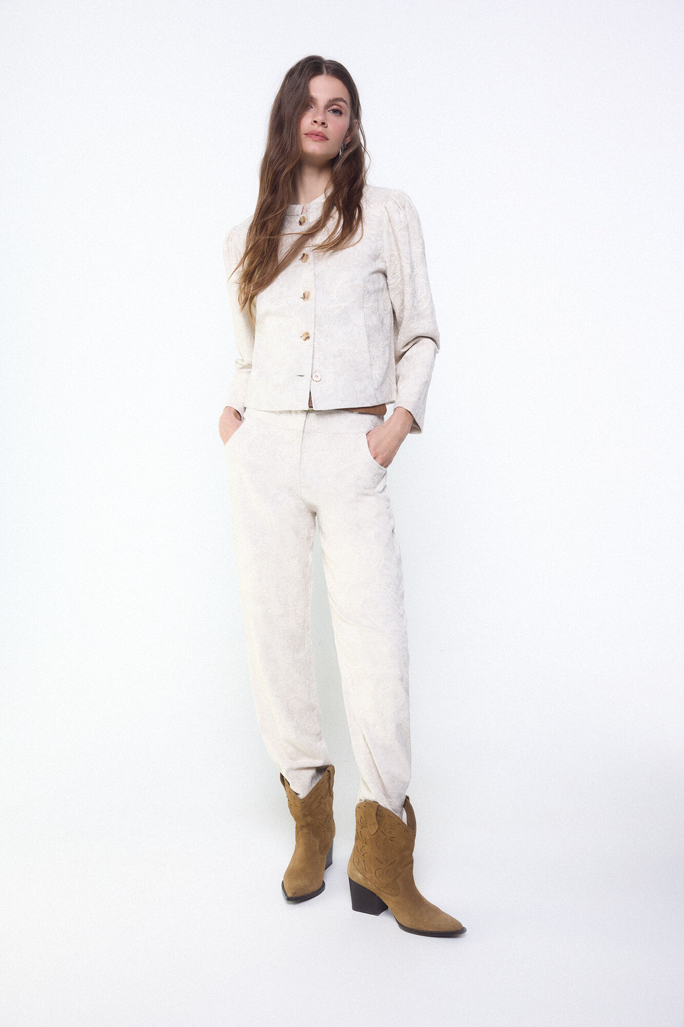 Slowlove Chaqueta bordada Marfil