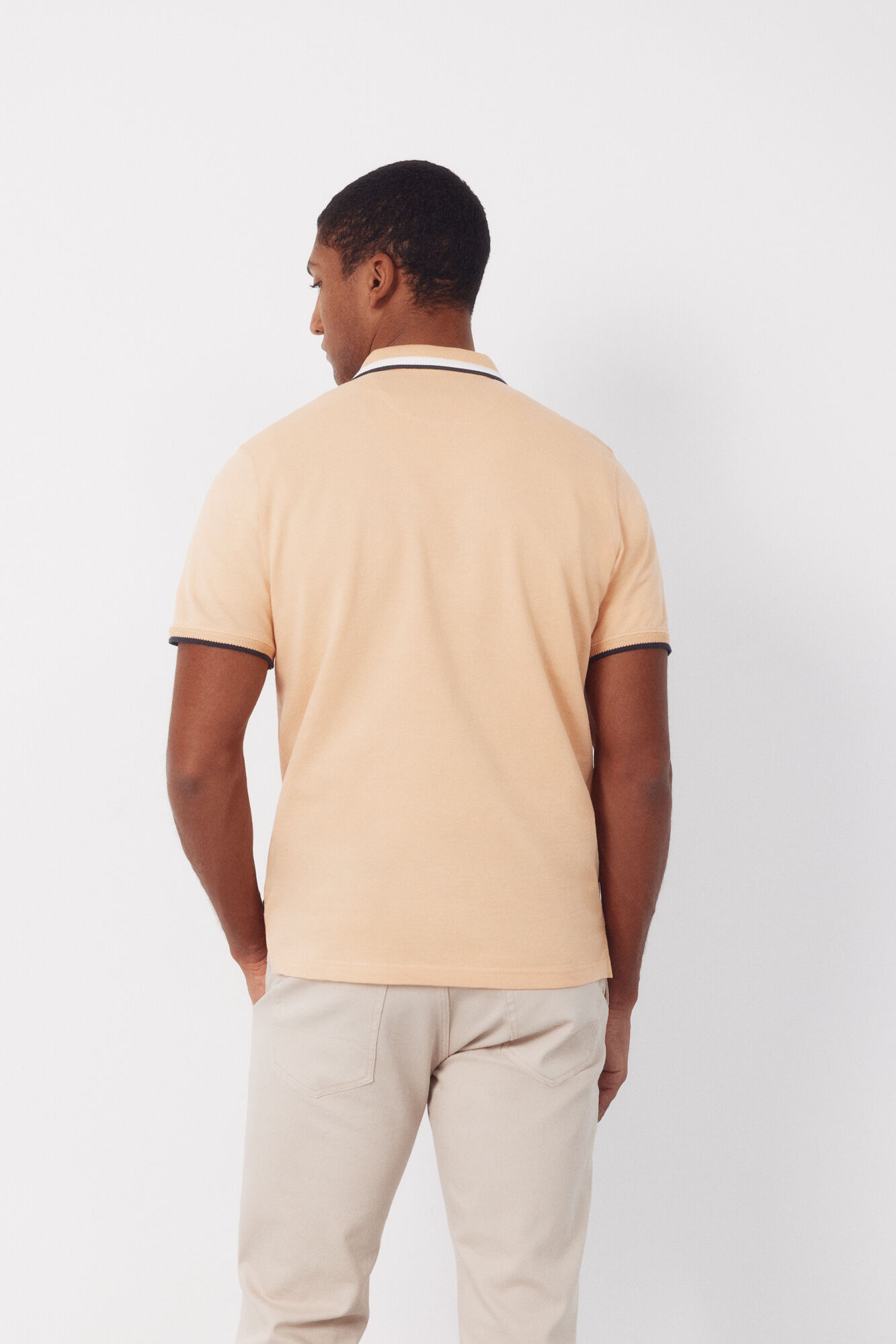 Cortefiel Polo estructura cuello fantas&iacute;a Naranja