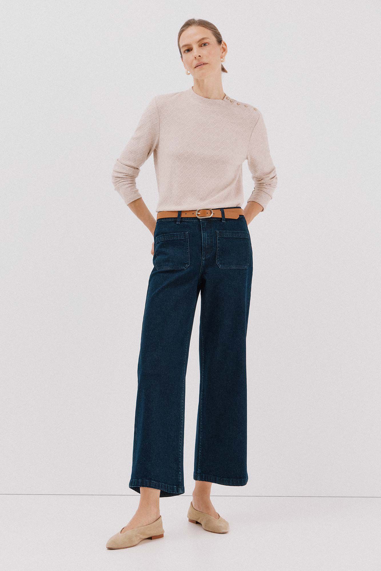 Cortefiel Pantalones marine bolsillos Azul