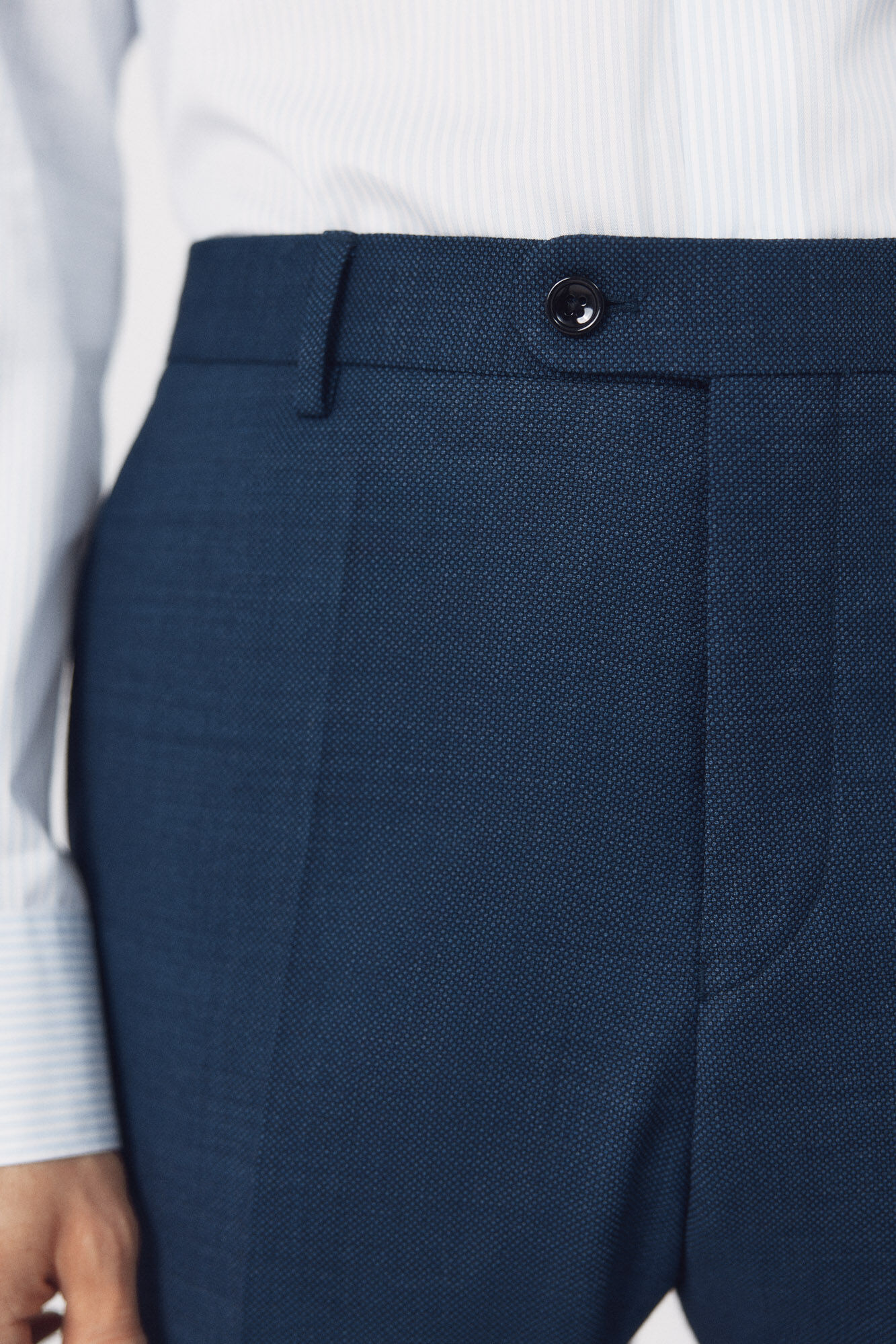 Cortefiel Pantal&oacute;n de traje ojo de perdiz COOLMAX&reg; Azul oscuro