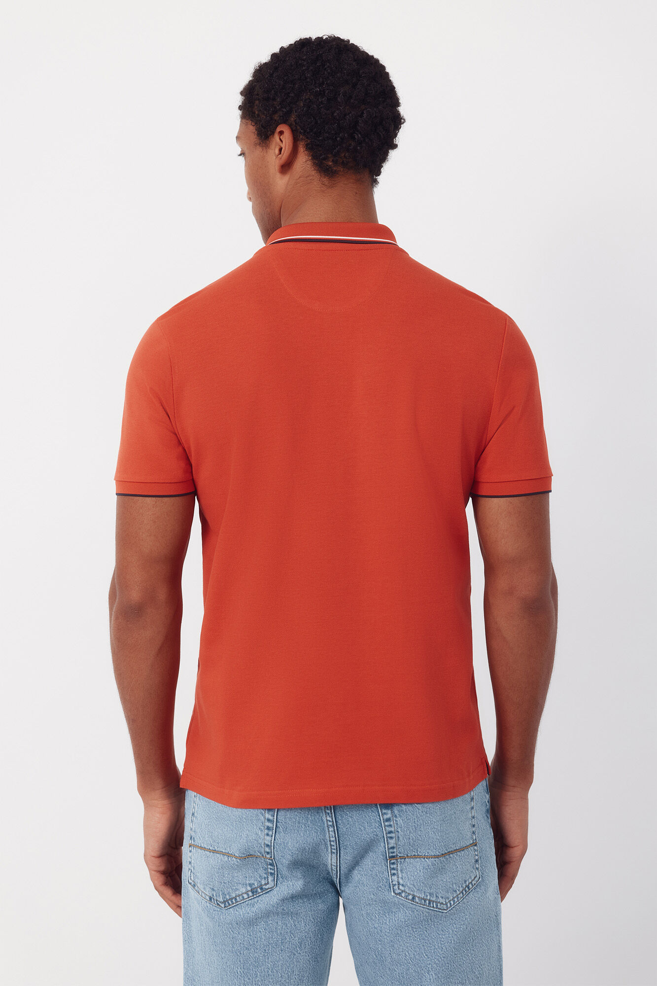 Cortefiel Polo con tips Coral