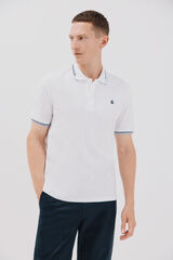 Cortefiel Polo piqué tips Blanco