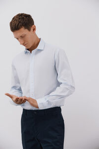 Cortefiel Camisa microcuadro algodón