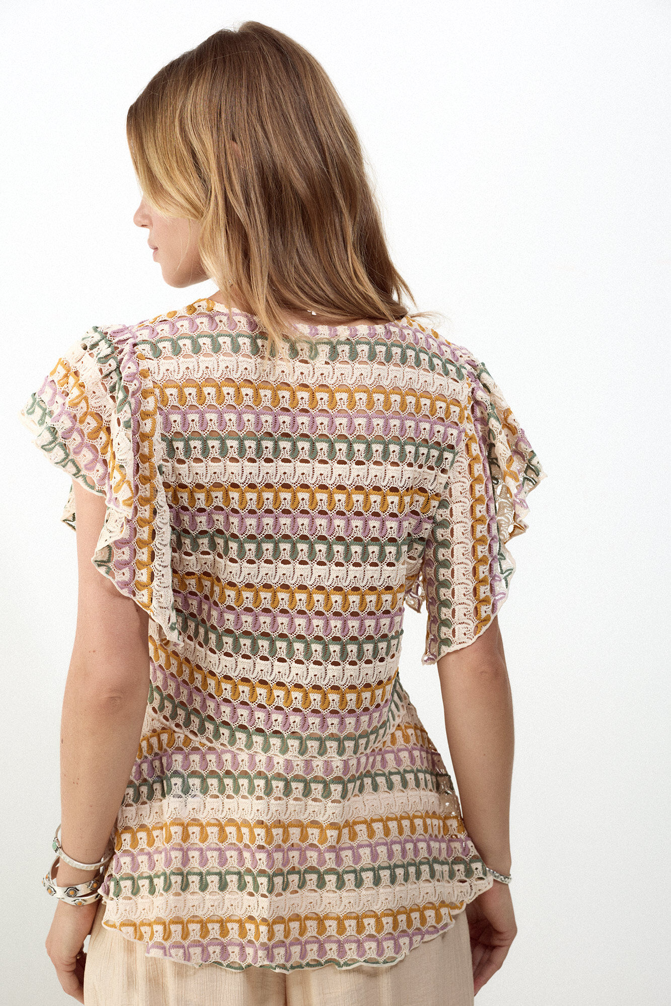 Slowlove Top estructura multicolor Naranja