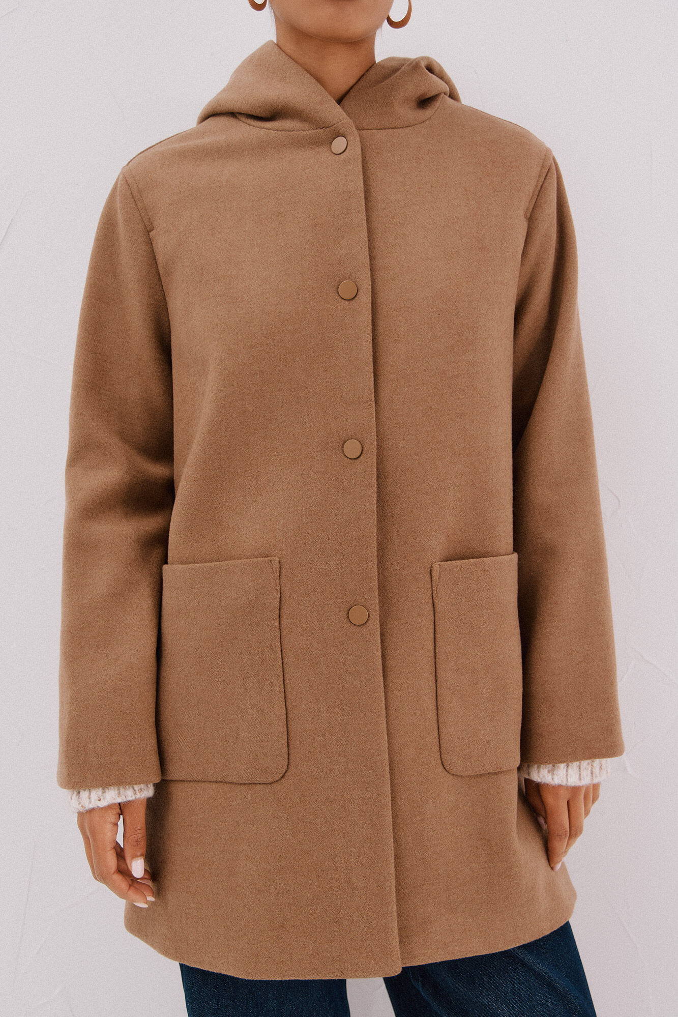 Cortefiel Abrigo pa&ntilde;o capucha