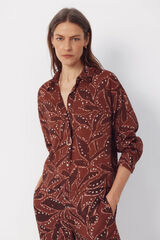 Cortefiel Camisa estampada Estampado marr&oacute;n