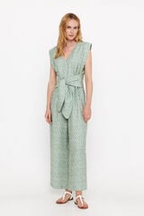 Cortefiel Jumpsuit lazo Estampado verde