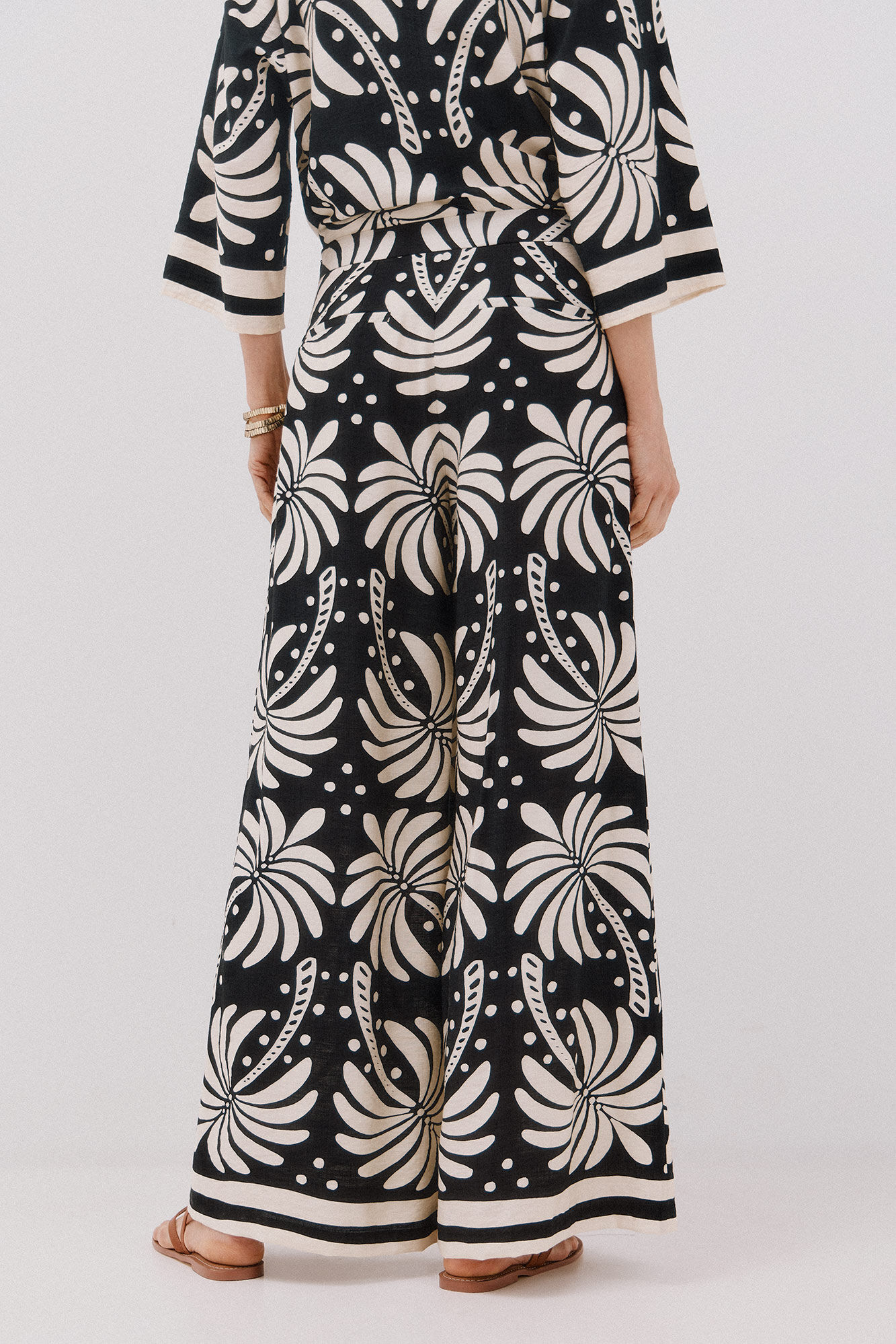 Cortefiel Pantal&oacute;n ancho estampado Estampado blanco