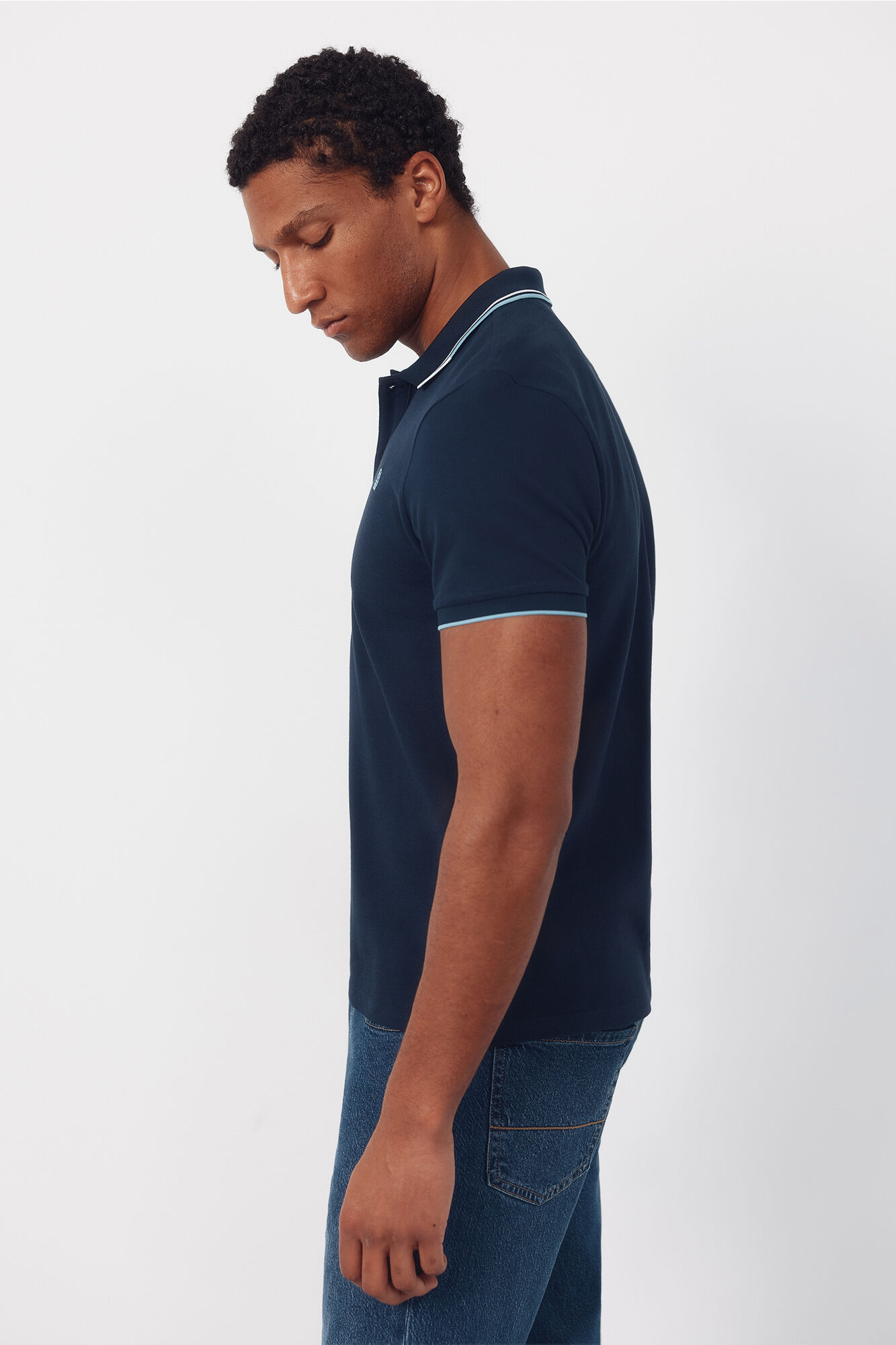 Cortefiel Polo con tips Azul marino