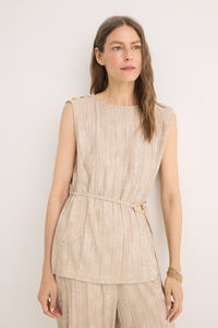 Cortefiel Top jacquard con hebilla