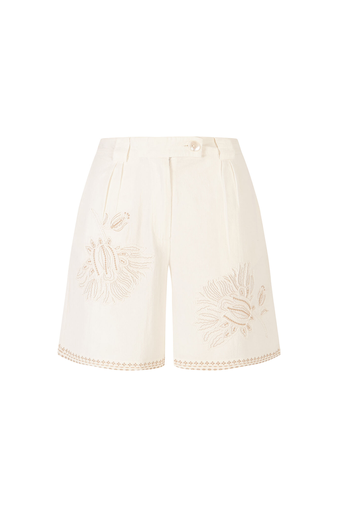 Cortefiel Bermudas bordadas Blanco