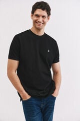Cortefiel Playera básica piqué Negro