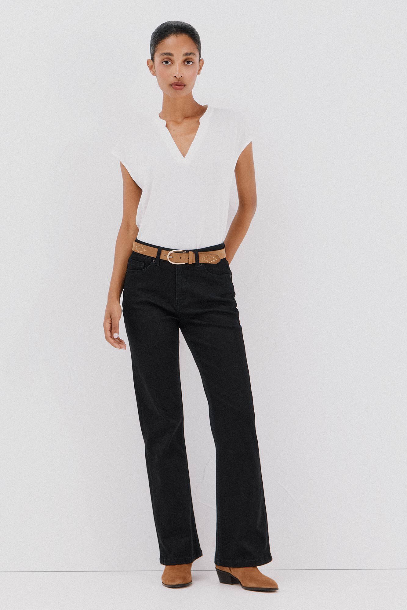 Cortefiel Jeans campana Negro