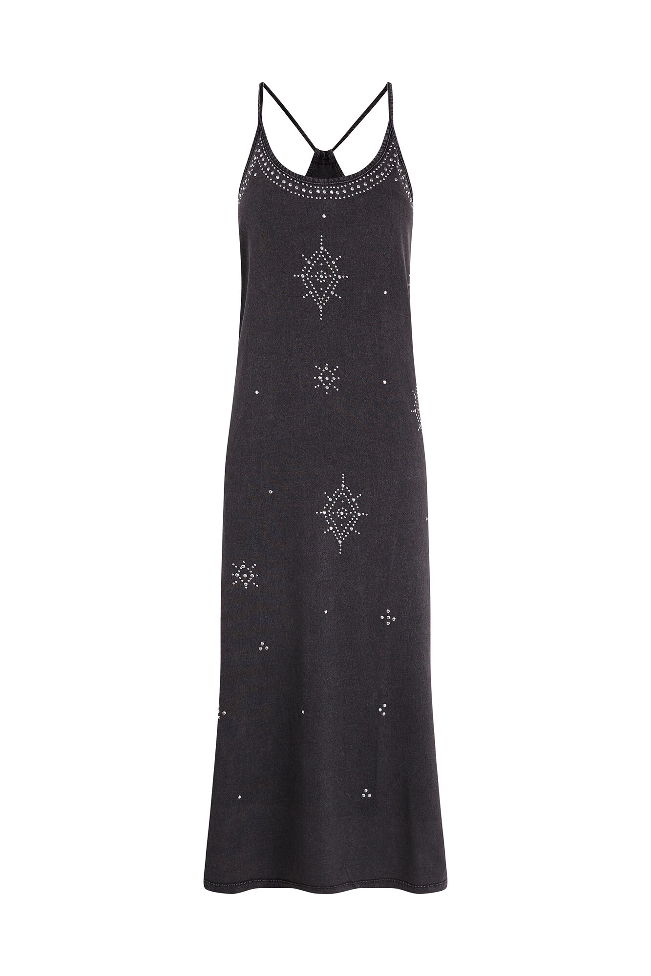 Slowlove Vestido tirantes tachas Negro
