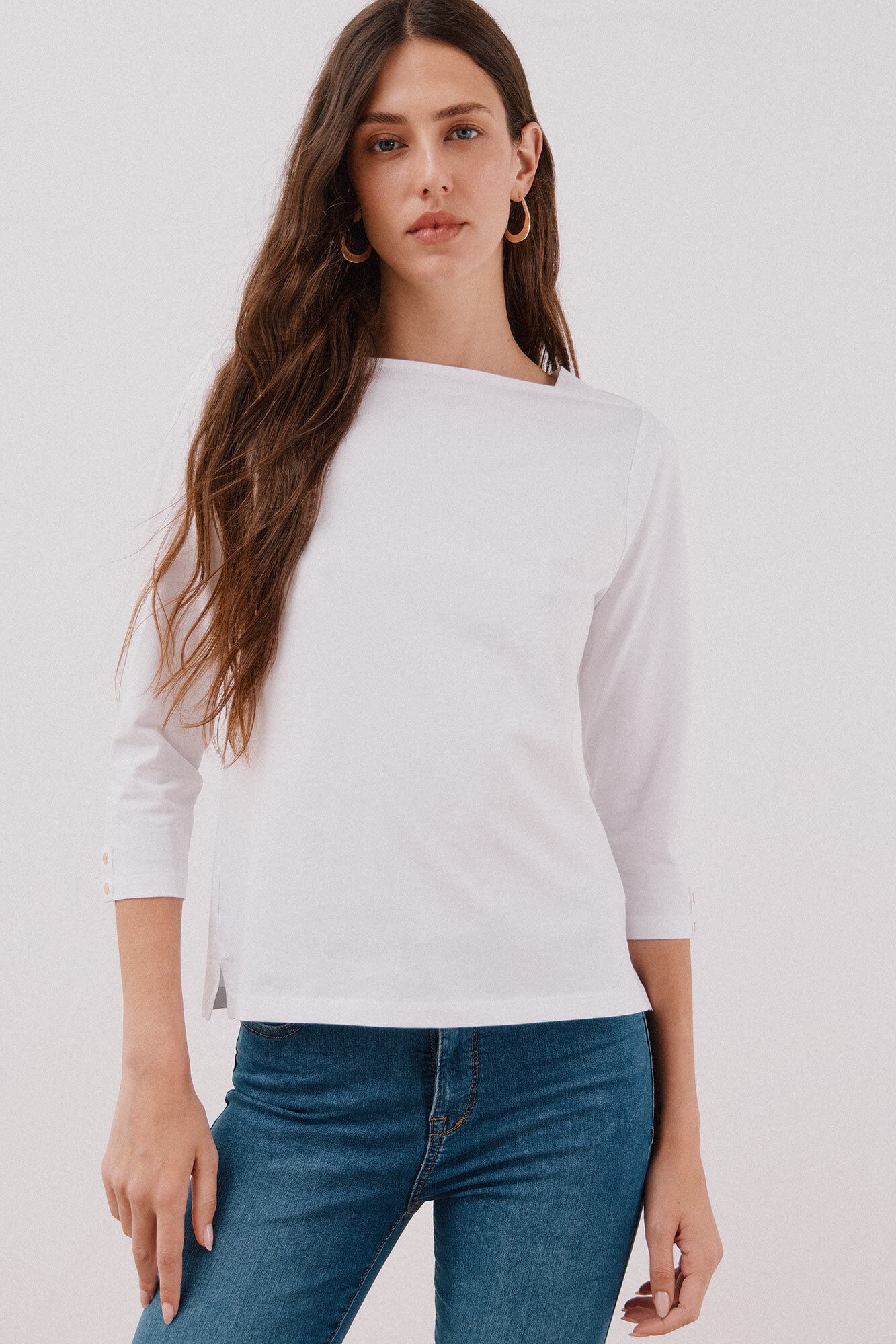 Cortefiel Playera b&aacute;sica barco Blanco