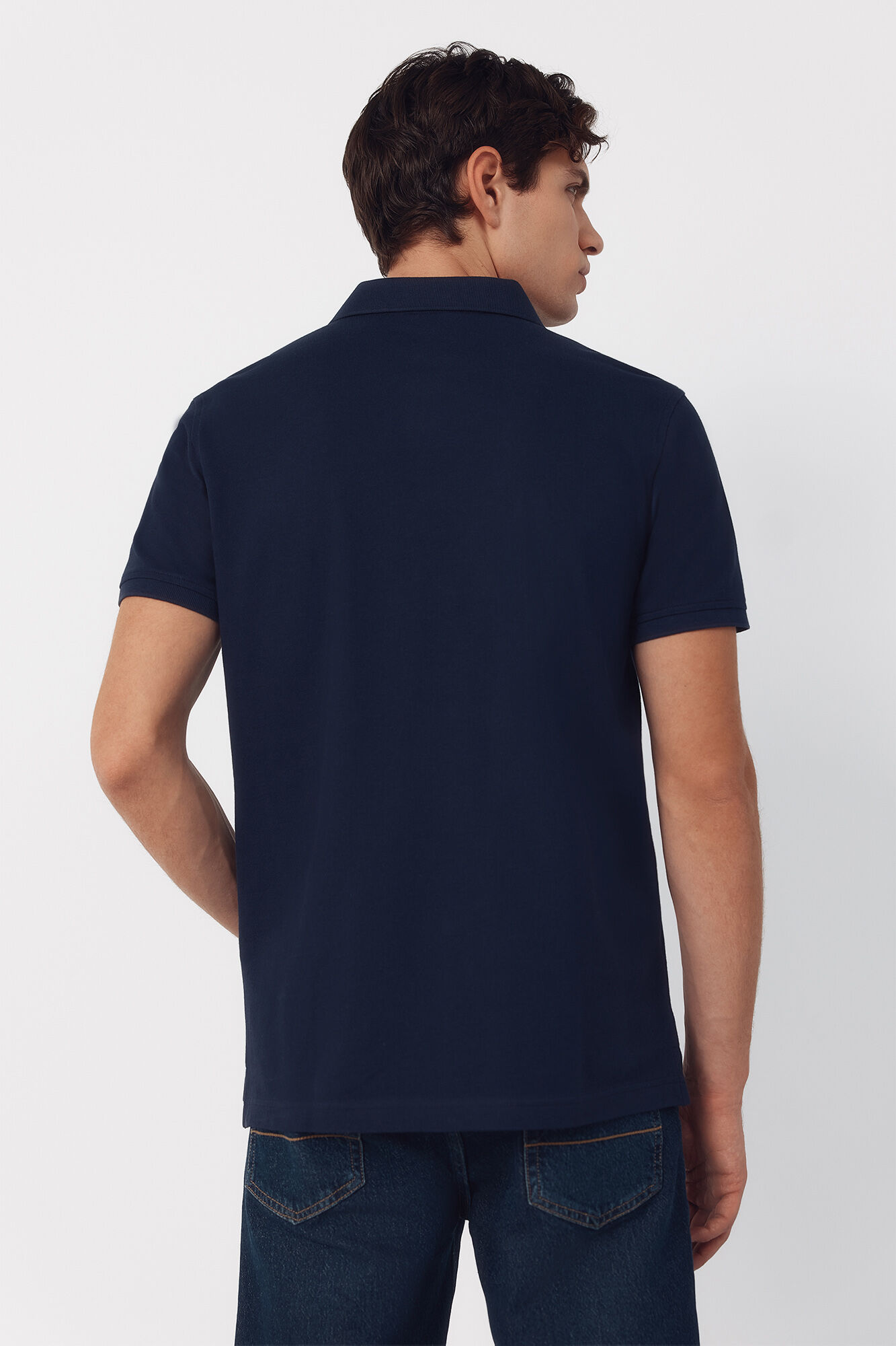 Cortefiel Polo b&aacute;sico piqu&eacute; slim Azul marino
