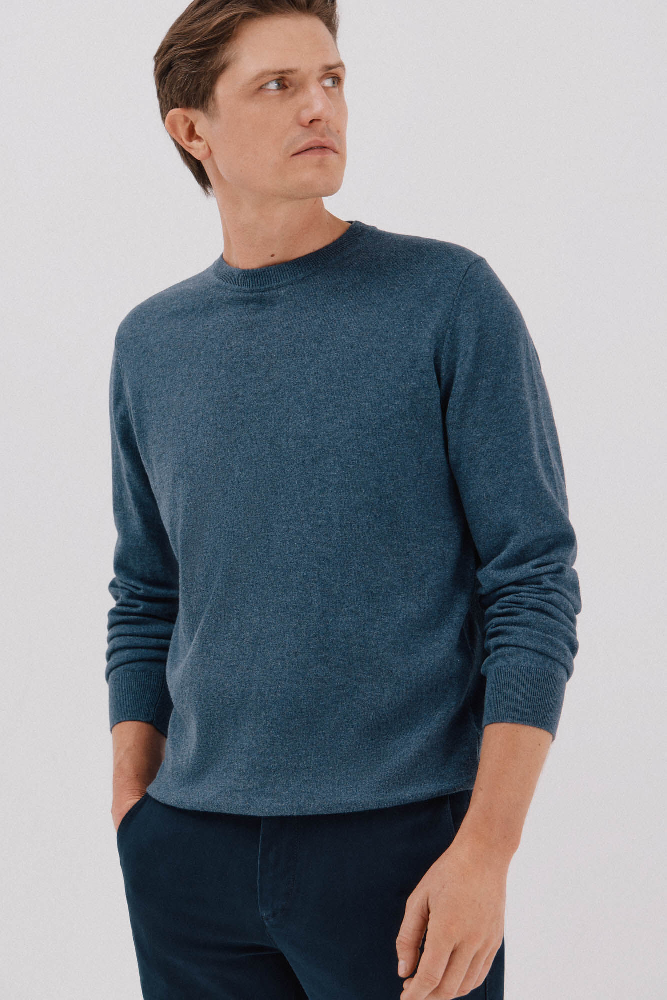 Cortefiel Su&eacute;ter algod&oacute;n cashmere cuello redondo ajustado