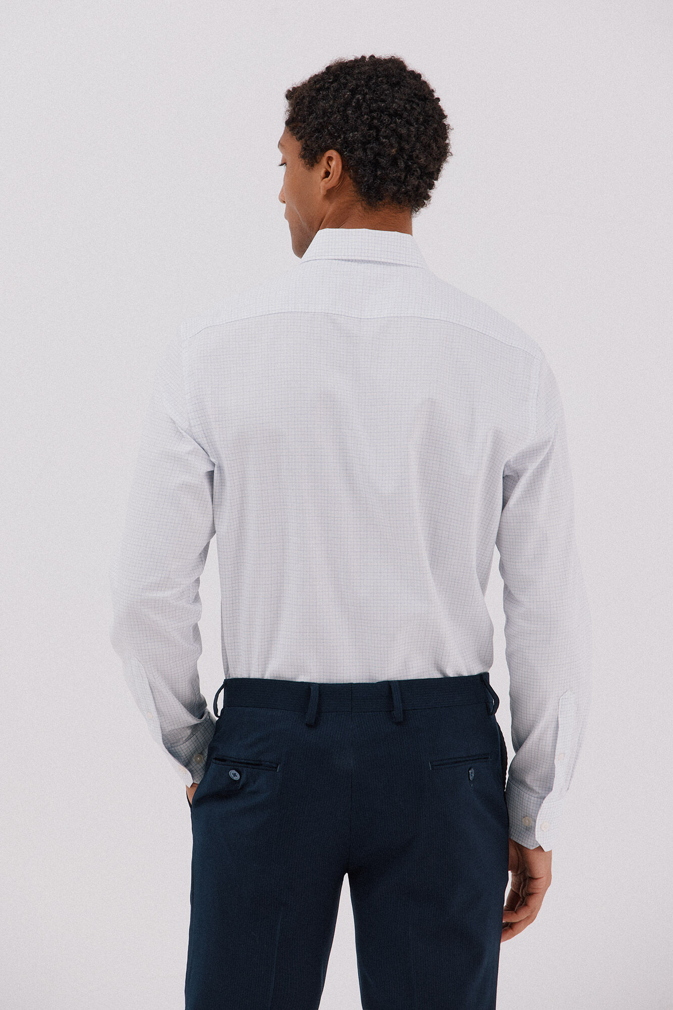 Cortefiel Camisa vestir cuadros f&aacute;cil plancha Estampado blanco