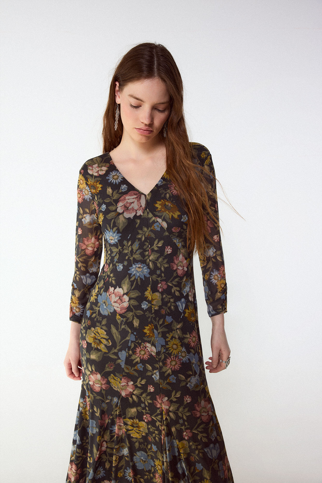 Slowlove Vestido estampado con vuelo