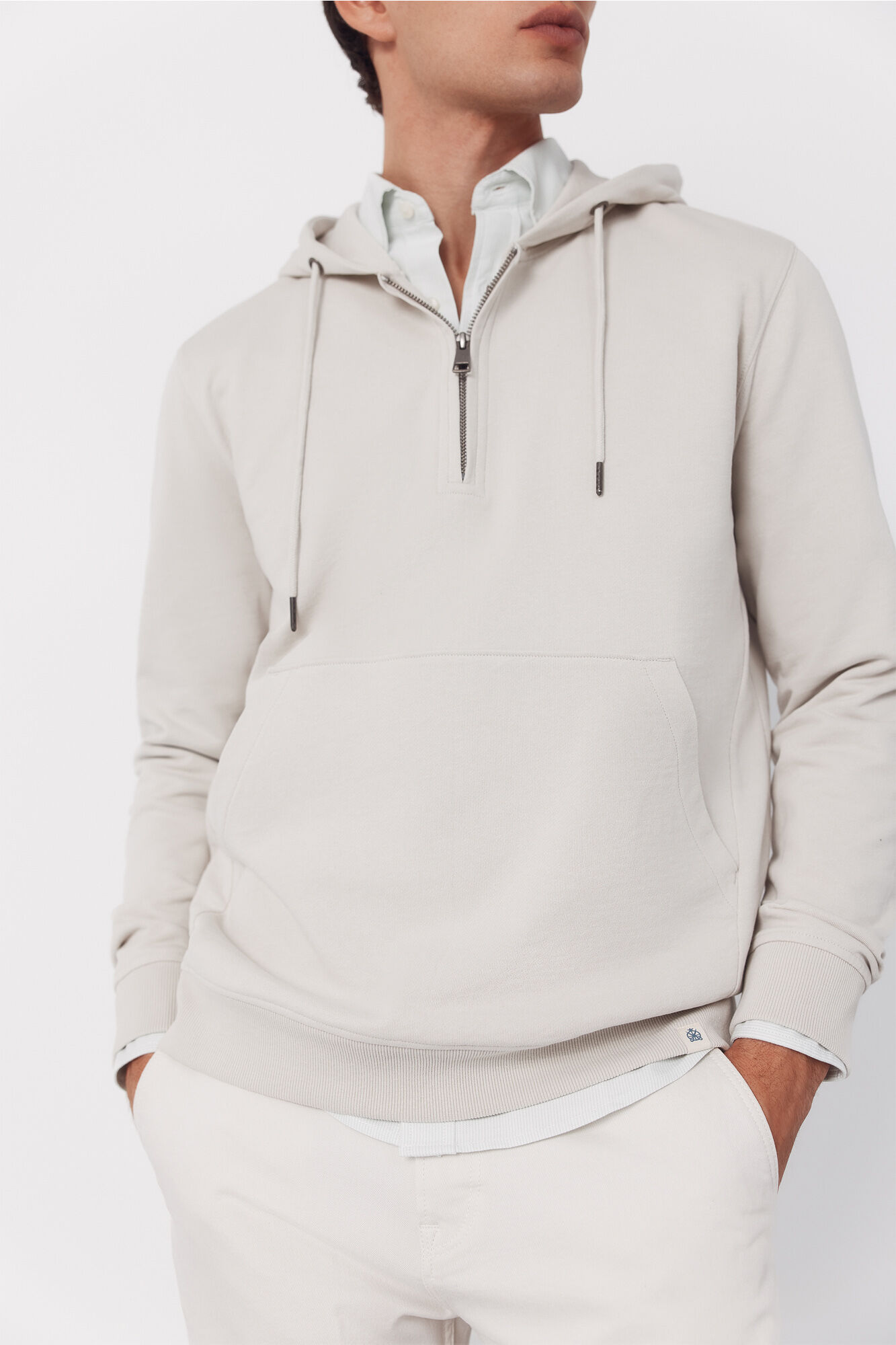 Cortefiel Sudadera con capucha Beige