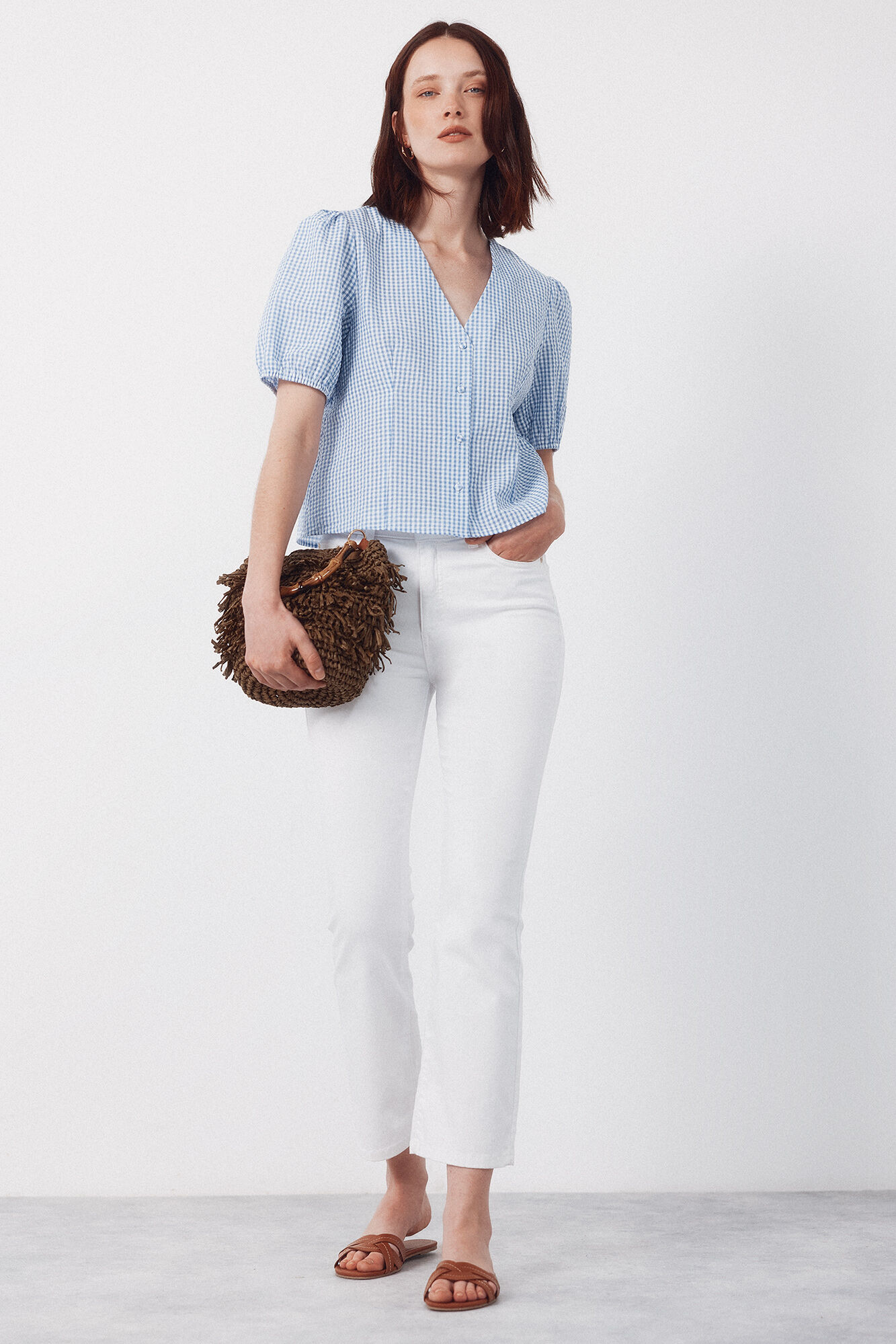 Cortefiel Blusa estampado vichy