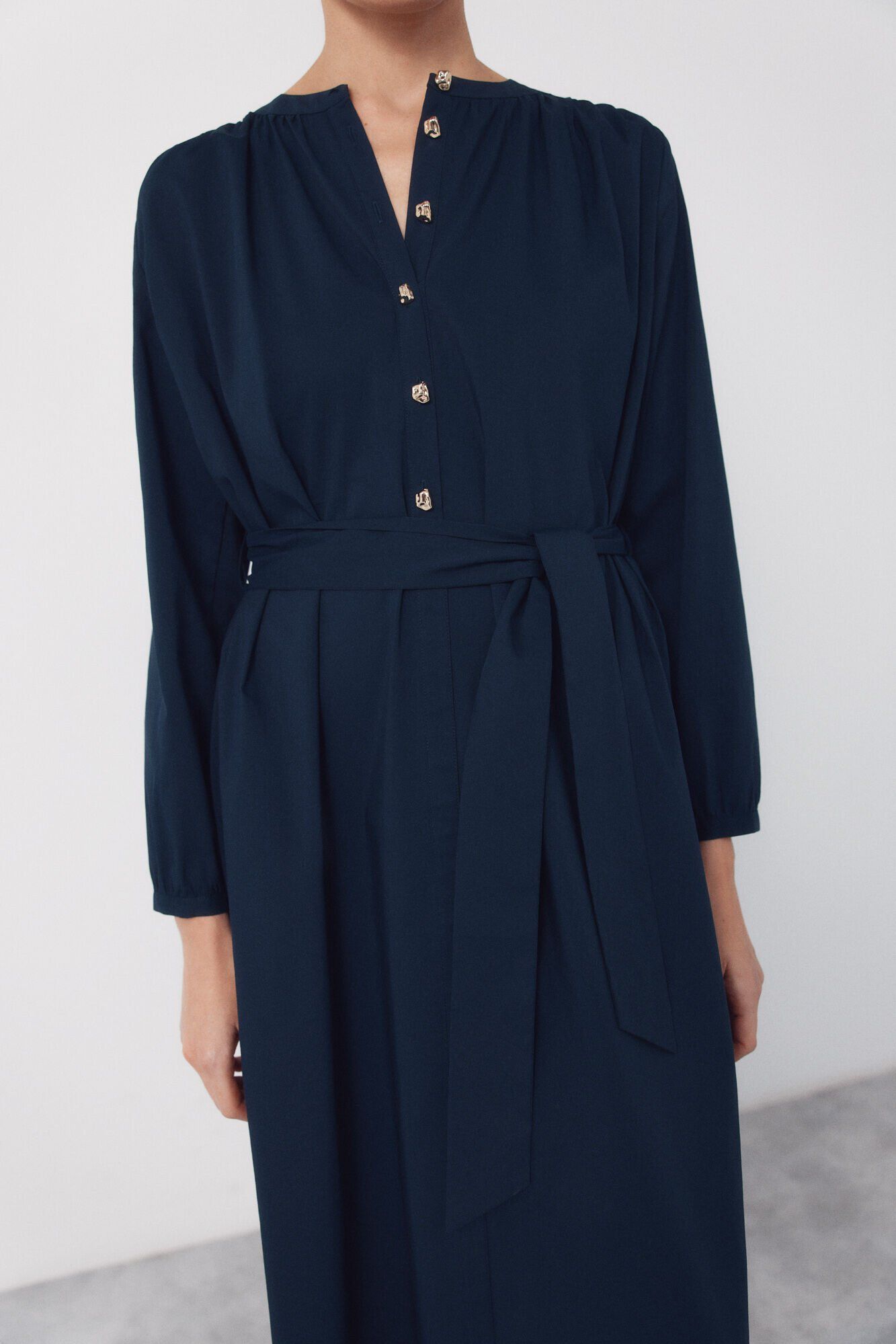 Cortefiel Vestido de popel&iacute;n Azul marino
