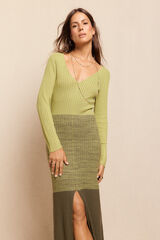 Slowlove Vestido punto canal&eacute; degradado Verde