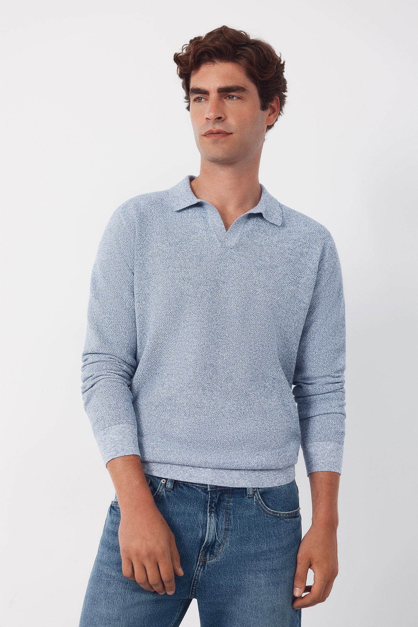 Cortefiel Jersey polo manga larga torzal