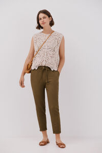 Cortefiel Pantalón fluido Kaki