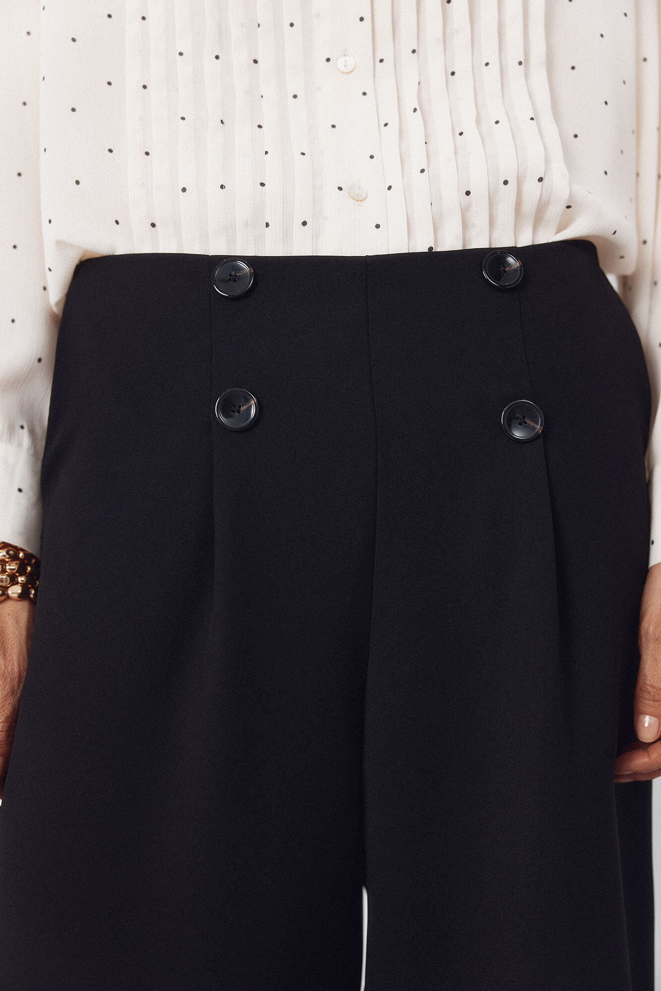 Cortefiel Pantal&oacute;n sastre con botones Negro