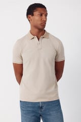 Cortefiel Polo piqu&eacute; Beige