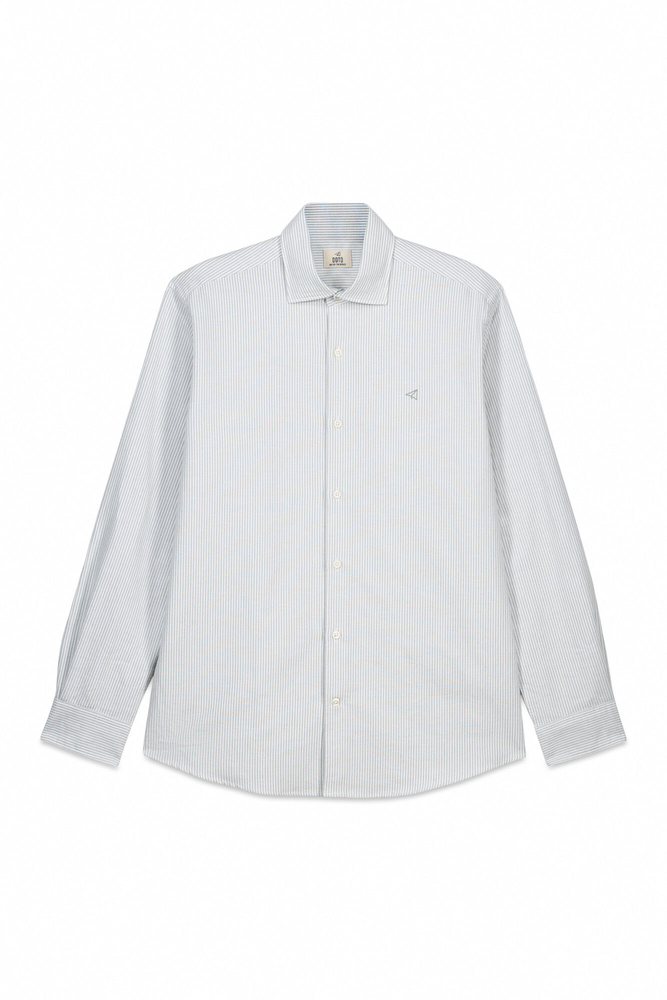 OOTO Camisa oxford raya candela manga larga Kaki