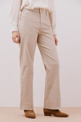 Cortefiel Pantalones palazzo botones Marfil