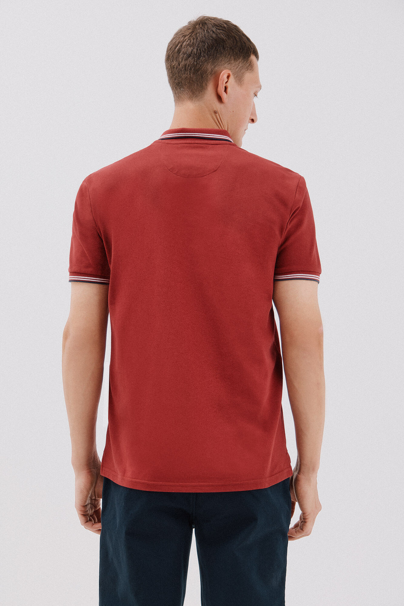 Cortefiel Polo piqu&eacute; tips Granate