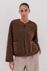 Cortefiel Chamarra en efecto doble faz Marrón oscuro