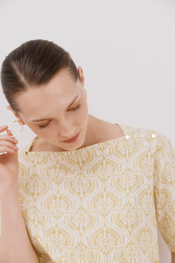 Cortefiel Playera básica escote barco Multicolor