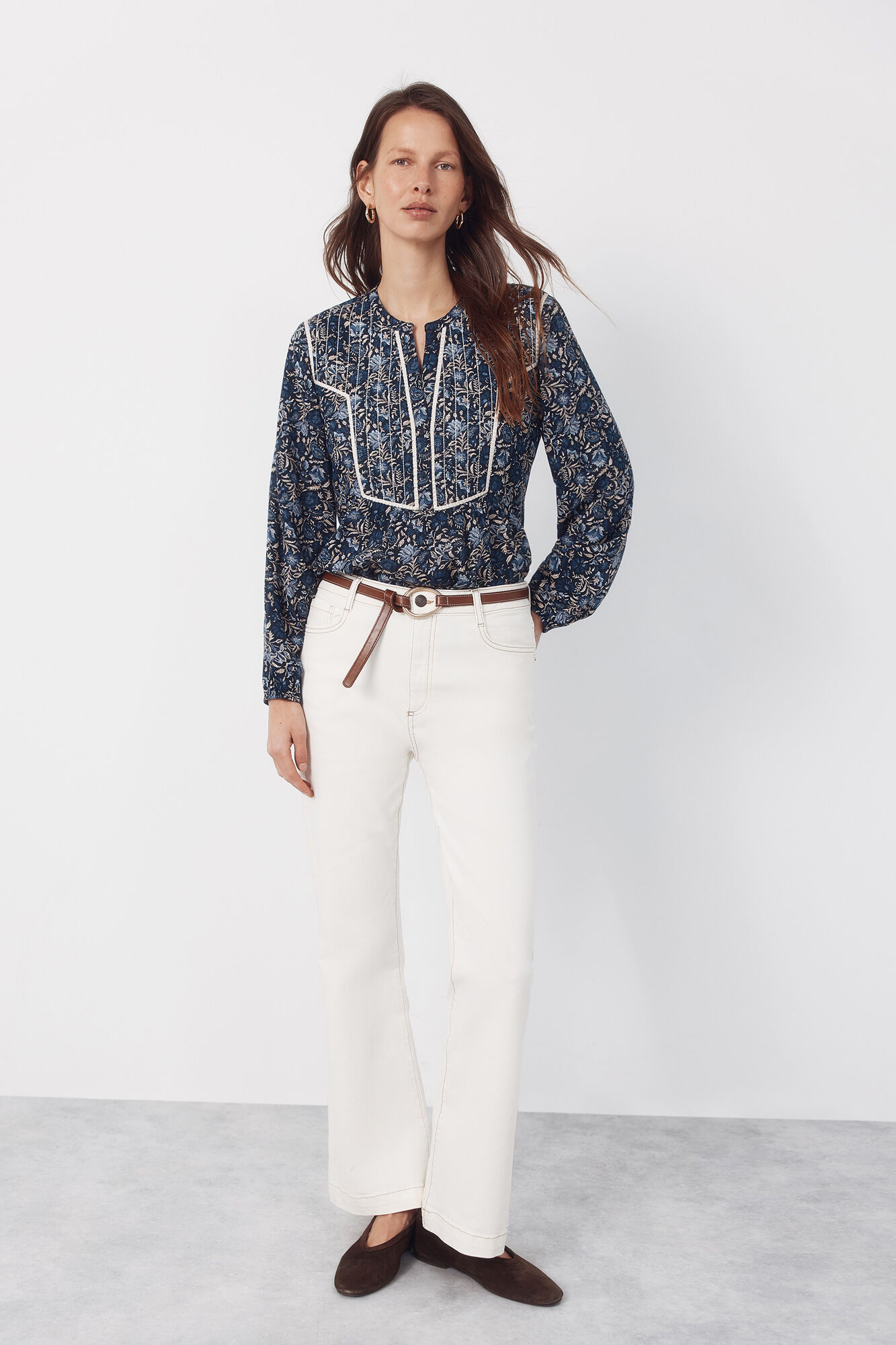 Cortefiel Blusa mao acolchada Estampado azul