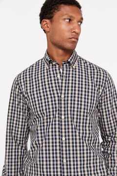 Cortefiel Camisa cuadros coolmax Azul oscuro