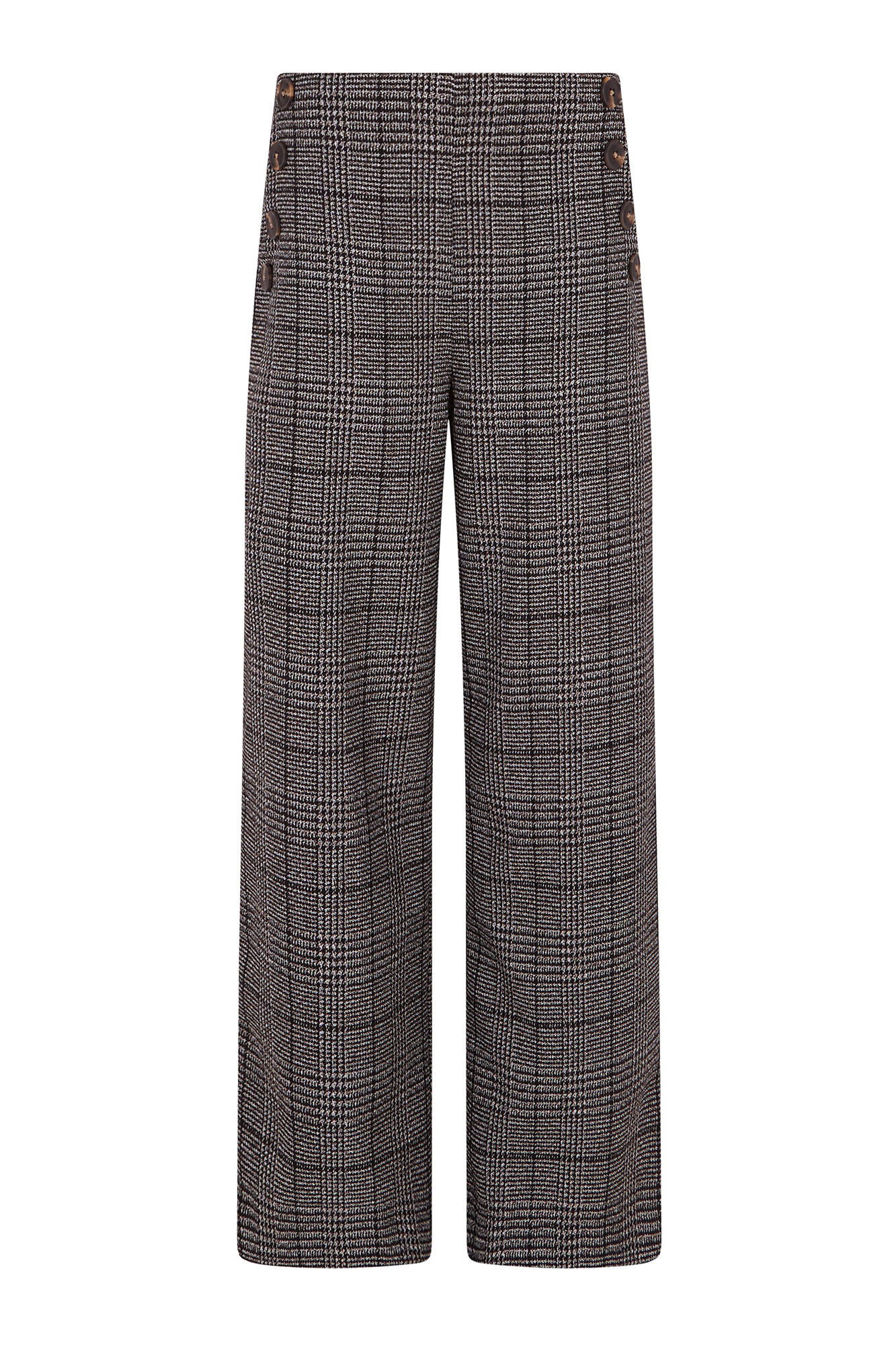 Cortefiel Pantal&oacute;n de mujer crop y ancho Estampado gris