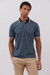Cortefiel Polo rayas oxford Azul marino