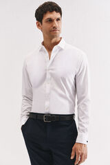 Cortefiel Camisa gemelos slim fit fácil plancha Blanco