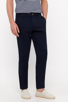 Cortefiel Pantalón chino ligero slim fit Azul marino