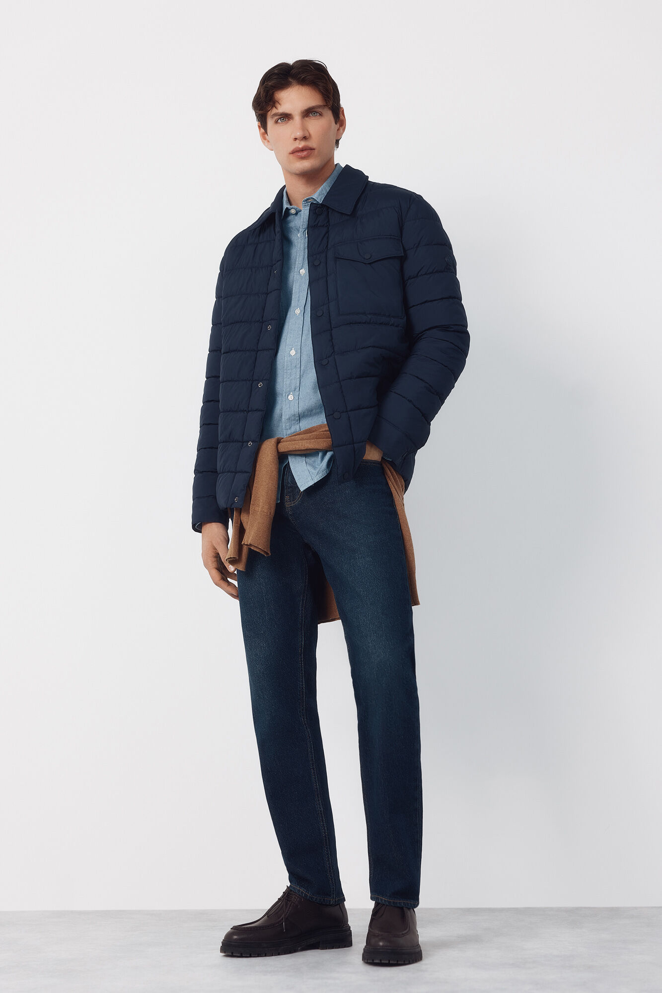 Cortefiel Sobrecamisa acolchada ultralight Azul marino