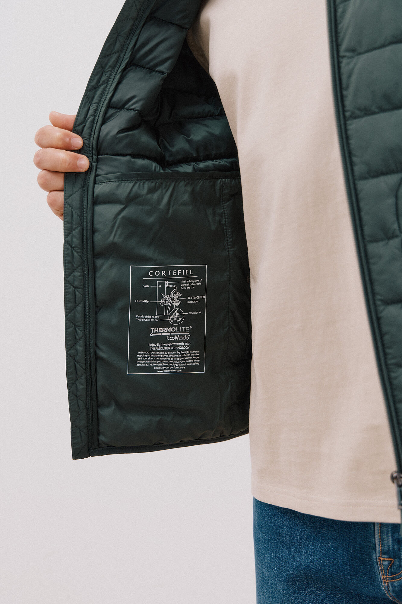 Cortefiel Chamarra acolchada ultralight Verde oscuro