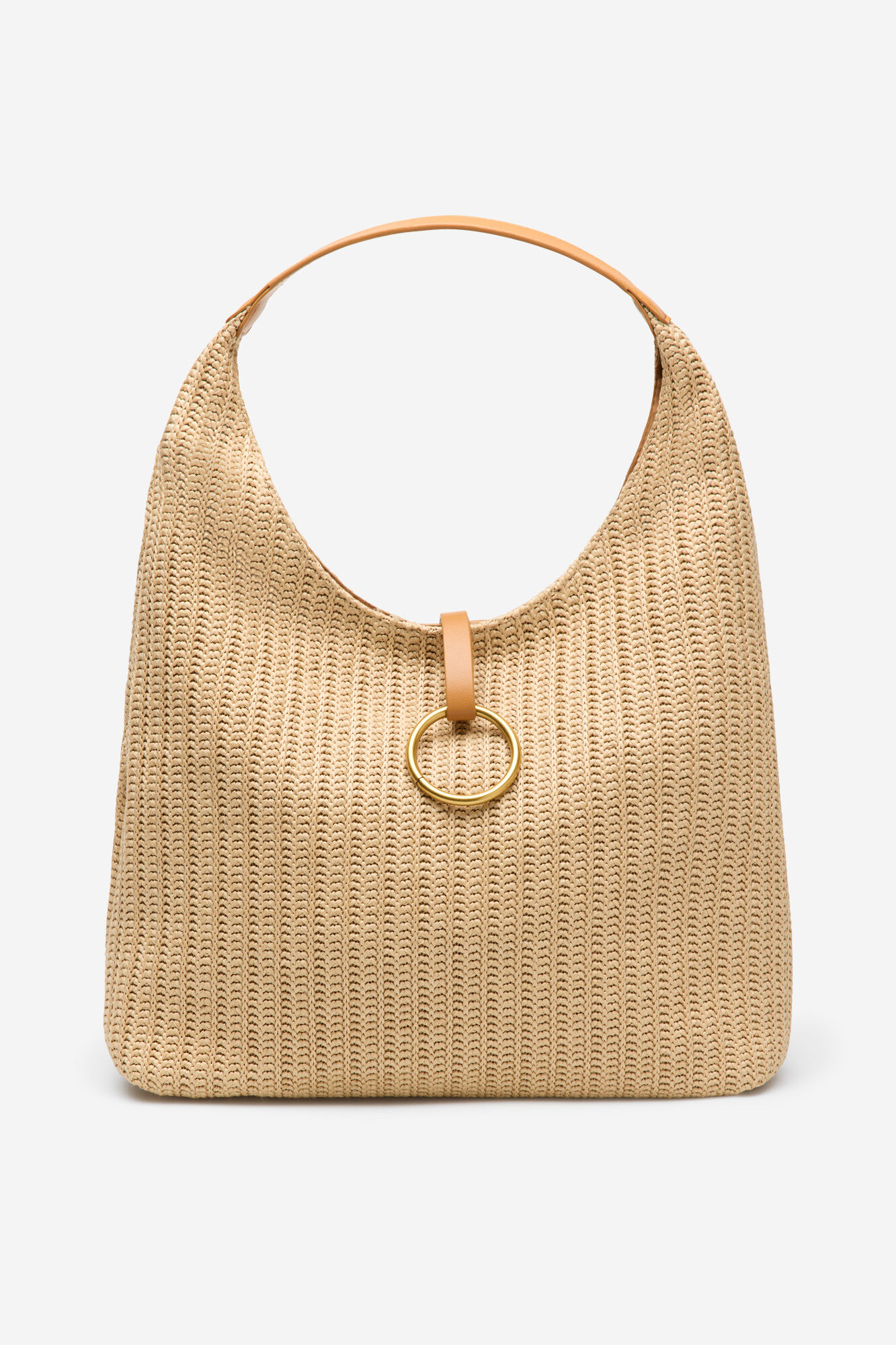 Cortefiel Hobo de rafia con argolla